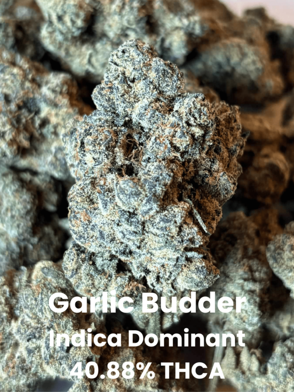 Garlic Budder Indica Dominant 40.88% THCA (2) Garlic Budder THCA Flower