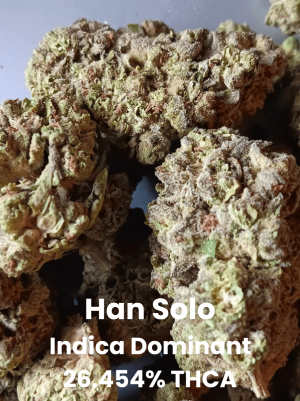 Han Solo Indica Dominant 26.454% THCA (3) Han Solo THCA Flower